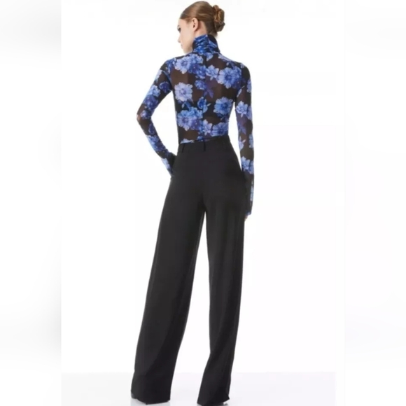 Alice + Olivia DELAINA LONG SLEEVE TURTLENECK MESH TOP SIZE XL - Picture 8 of 16